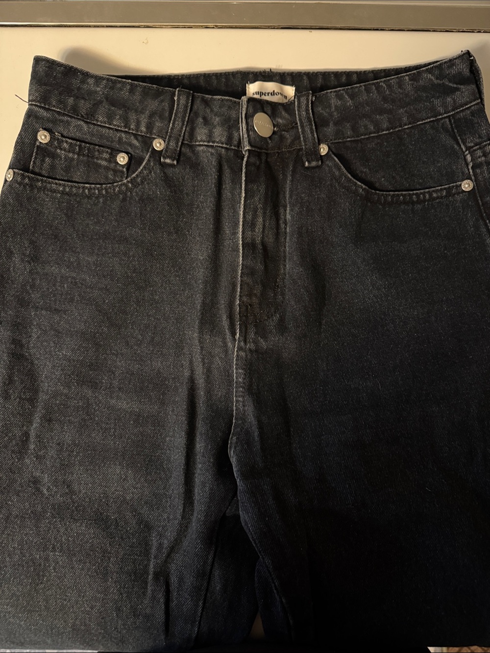 Revolve superdown Jayda lace up Jean in black - Picture 4 of 5